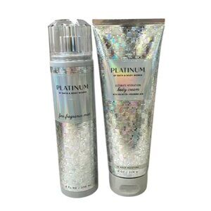 Bath And Body Works Platinum Fine Fragrance Mist And Body Cream Set‎ NEW